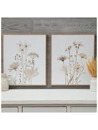 Photo 1 of ***RETAIL ORIGINAL PRICE $30**** Beige Floral Wall Art Set, 2 Piece, 20 x 30 in