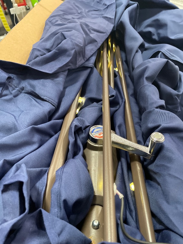 Photo 1 of **Handcrank broken** Patio Kingdom 10ft Solar LED Patio Umbrella - Navy