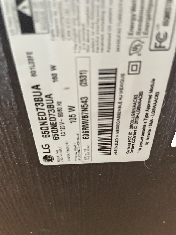 Photo 1 of **DAMAGED DOES NOT POWER ON** LG Amazon Exclusive 65-Inch Class QNED AI 4K QNED73B Series Mini LED Smart TV w/Sound Pro, HDR10, Super Upscaling, Filmmaker Mode, Wow Orchestra, Compatible with Alexa, 65QNED73BUA, 2026