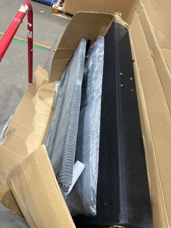 View 4 of *** PARTIAL SET - PARTS ONLY *** LINSY HOME U Shaped Sectional Couch, 105'' Grey Corduroy Sofa