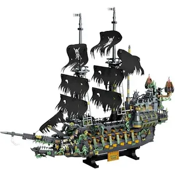 View 1 of ** NOT FULL SET*** Flying Dutchman Brickvivid Flying Dutchman Building Set Ghost Pirate Ship Model