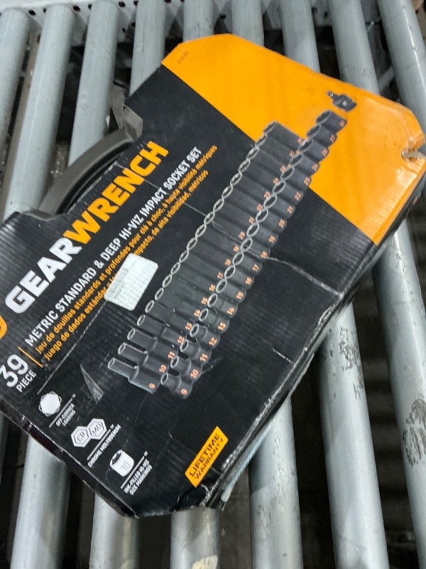 Photo 1 of **MISSING 5 PIECES** GEARWRENCH 39 Pc 1/2" Dr Metric Impact Socket Set