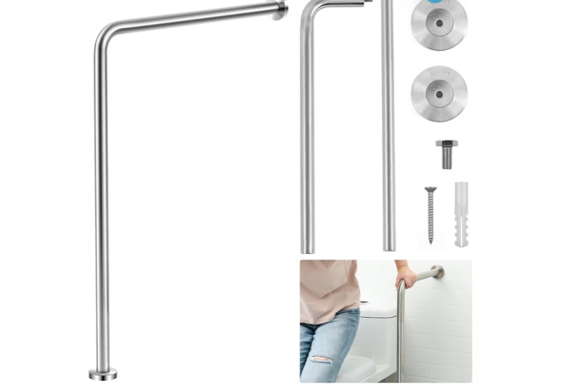 Photo 1 of 1 Pack Wall to Floor Safety Grab Bar, 33X 24 Inch, L Style
Stainless Steel Drinking Fountain, Toilet, Shower Handrails for Wet Areas Disabled Elderly Pregnant Women