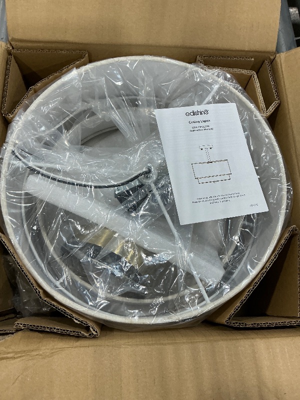 View 3 of 16" Semi Flush Mount Ceiling Light, 3-Light Gold Drum Ceiling Light Fixture