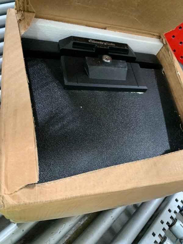 Photo 1 of **MISSING KEYS** SentrySafe Black Fireproof Document Box with Key Lock, Safe Secures Files and Documents for Home or Office, 0.61 Cubic Feet, 13.6 x 15.3 x 12.1 inches, 1170