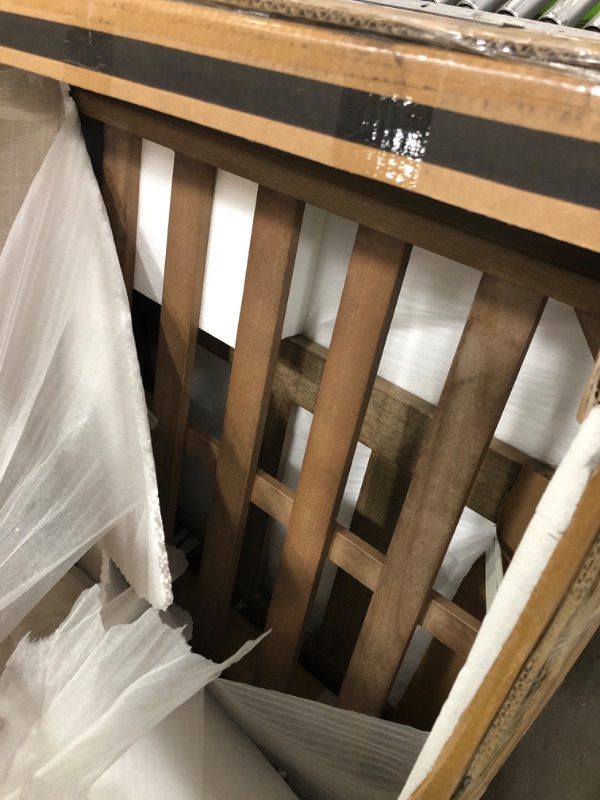 Photo 1 of ***MAJOR DAMAGE***Signature Design by Ashley Clare View Outdoor Patio Sofa, 4 Throw Pillows, Nuvella Weather Resistant Fabric, Eucalyptus Wood, 81" W x 35" D x 32" H, Beige