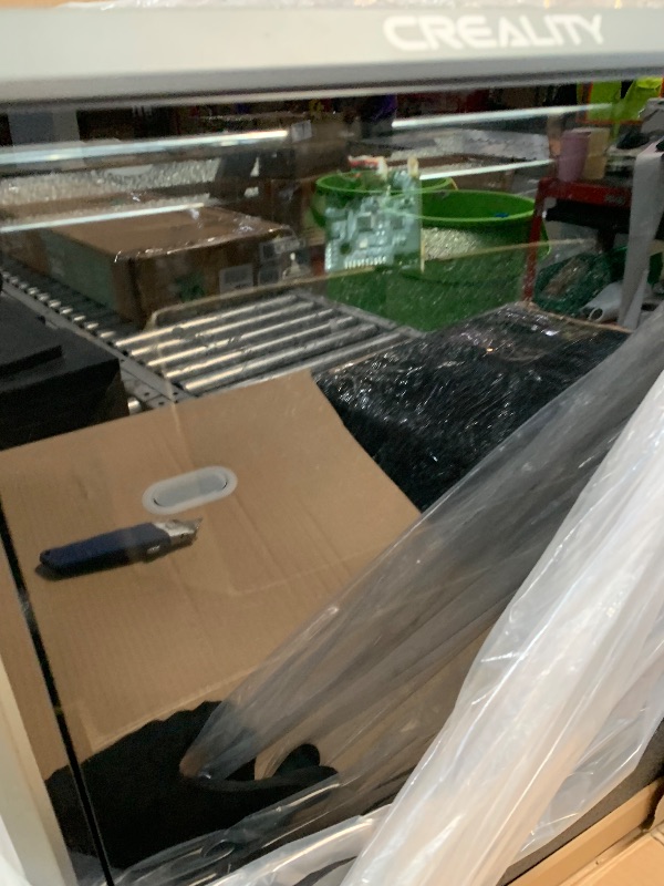 Photo 1 of **MISSING MOST COMPONENTS ON THE INSIDE** Creality K1 Max 3D Printer, 600mm/s Max High-Speed with Dual Cooling, Smart AI Function, Auto Leveling and Out of the Box, 300x300x300mm Large Print Volume 3D Printer, Ideal for Pros & Hobbyists