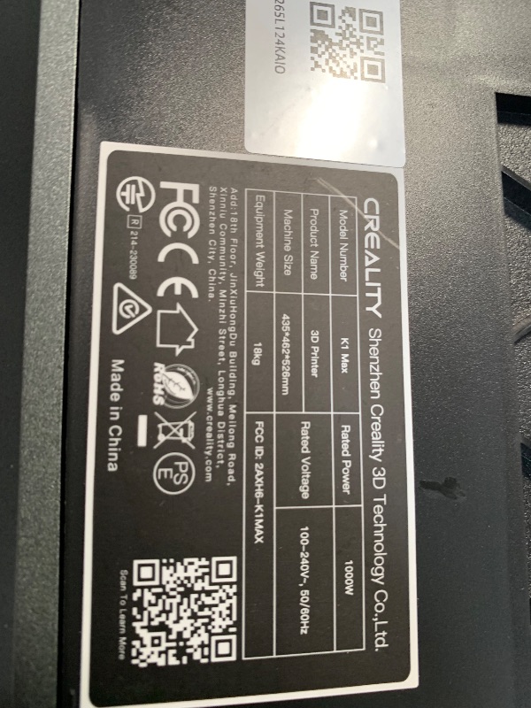 Photo 1 of **MISSING MOST COMPONENTS ON THE INSIDE** Creality K1 Max 3D Printer, 600mm/s Max High-Speed with Dual Cooling, Smart AI Function, Auto Leveling and Out of the Box, 300x300x300mm Large Print Volume 3D Printer, Ideal for Pros & Hobbyists
