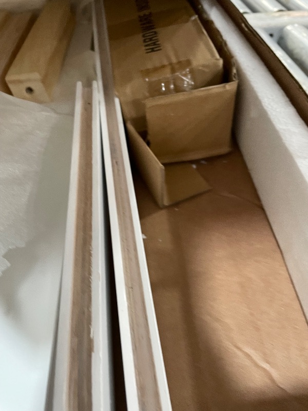 Photo 1 of **MISSING INSTRUCTIONS** Merax King Bed Frames Traditional Town and Country Style Pinewood Vintage Bed,White