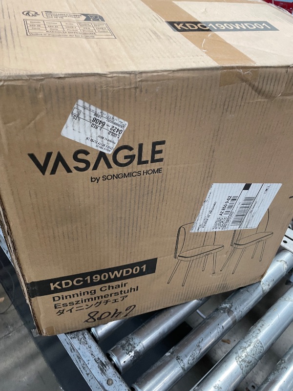 Photo 1 of **********MISSING THE LEGS OF THE CHAIRS AND ALL ASSEMBLY HARDWARE**********
VASAGLE EKHO Collection - Dining Chairs Set of 4, Upholstered Kitchen Chairs, Comfortable Seat, Synthetic Leather with Stitching, Mid-Century Modern, Easy Assembly, with Storage