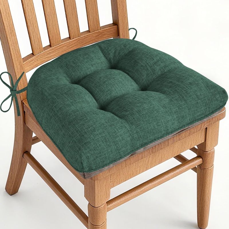 View 1 of
AddGrace Chair Cushions for Dining Chairs 1 Pack 18"x17"x3" Dark Green | with Non-Slip Bottom and Ties, Fit for Most Dining and Kitchen Chairs,...