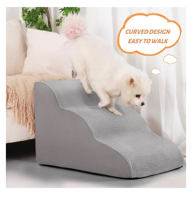 Photo 1 of Dog Stairs for Small Dogs and Cats,3-Step Pet Ramp for Bed & Couch