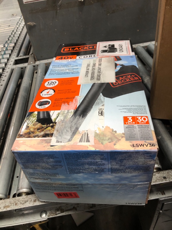 View 2 of **ONLY VACUUM ITSELF*** BLACK+DECKER Leaf Blower Cordless Leaf Vacuum and Mulcher Combo Kit, Battery and Charger Included, 40V 120 mph Air Speed, 6-Speed Dial, Built-in Scraper with Collection Bag (LSWV36)