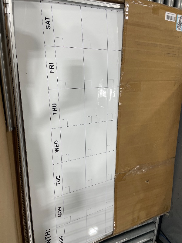 Photo 1 of  Monthly Calendar Dry Erase Board for Wall, ", White Frame