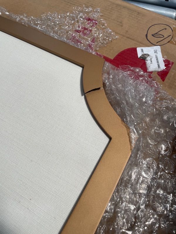 Photo 1 of  Modern Scalloped Fabric Pinboard, Gold, Decorative Bulletin Board for Wall