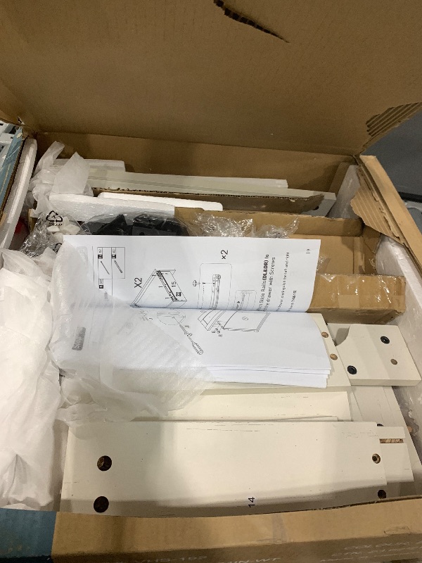 Photo 1 of **some missing hardwarE**DUMOS Farmhouse Nightstand with Charging Station & USB Ports, Wood Bedside Table with 2 Spacious Storage Drawers and Open Shelf, Minimalist Modern End Table for Bedroom, White