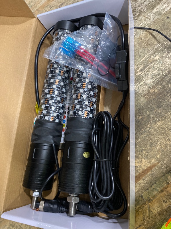 Photo 1 of *NOT ABLE TO TEST* VI9000 2 Pack 1FT Fat Whip Lights, LED Whip Lights with App & Remote Control, Spiral RGB Chasing Lighted Antenna Whips with Rocker Switch, Music Whip Light for SXS UTV ATV RZRCan-Am X3 Off-Road