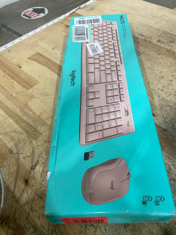 Photo 1 of *** CHECK COMMENTS**        Logitech MK270 Wireless Keyboard and Mouse Combo for Windows, 2.4 GHz Wireless, Compact Mouse, 8 Multimedia and Shortcut Keys, 2-Year Battery Life, for PC, Laptop - Rose