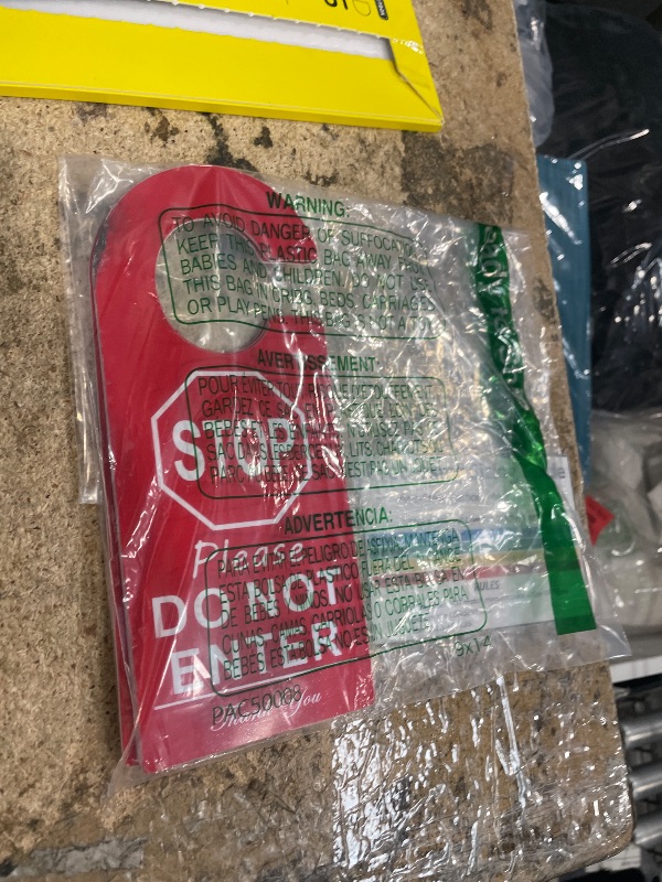 Photo 1 of (4 Pack) Stop - Do Not Enter Door Hanger Sign, 8.5x3 inches, Double Sided, Business Design Ideal for Home, Office, Hotel