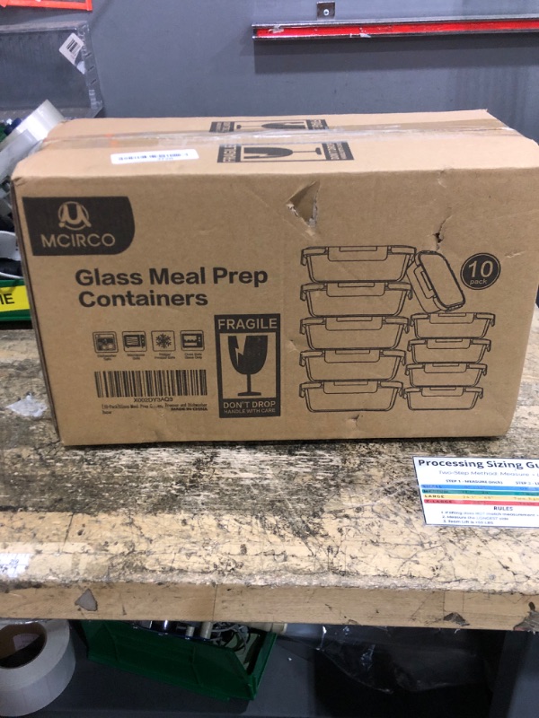 Photo 1 of [10-Pack] Glass Meal Prep Containers with Lids, MCIRCO Food Storage Containers with Snap Locking Lids, Airtight Lunch Containers, Microwave, Oven, Freezer and Dishwasher
