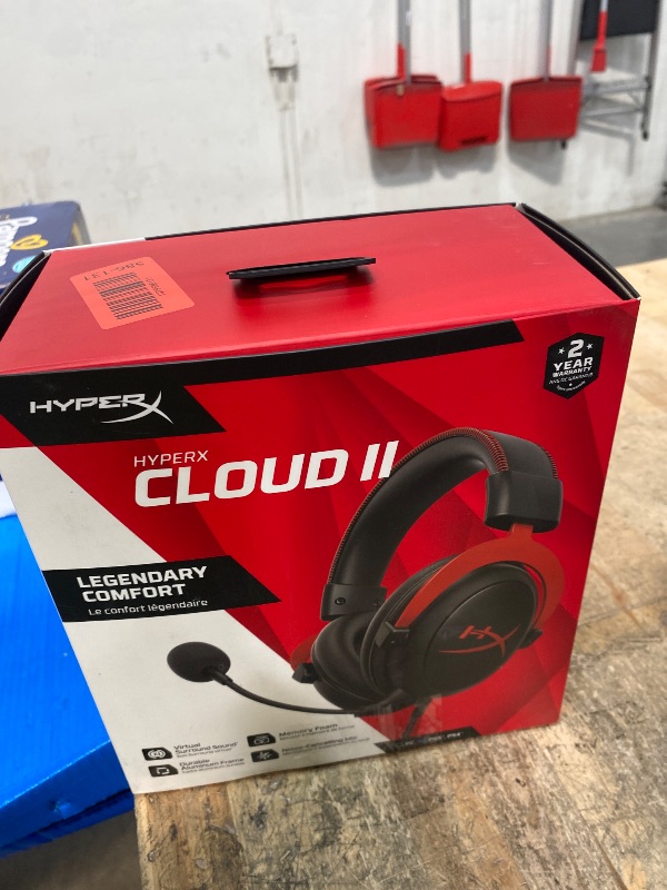 Photo 1 of **FACTORY SEALED** HyperX Cloud II Gaming Headset - 7.1 Surround Sound - Memory Foam Ear Pads - Durable Aluminum Frame - Multi Platform Headset - Works with PC, PS4, PS4 PRO, Xbox One, Xbox One S - Red (KHX-HSCP-RD)