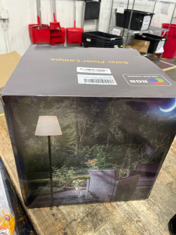 Photo 1 of **ITEMS FACTORY SEALED** Dansny Outdoor Floor Lamp Solar/USB Charging Waterproof Cordless Rechargeable Patio Lamp with Light Sensor, Dimmable Warm White+RGB LED Ambient Light for Yard Garden