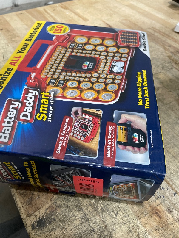 Photo 1 of **FACTORY SEALED** Ontel Battery Daddy Smart - Battery Organizer Storage Case with Tester, Stores & Protects Up to 150 Batteries, Clear Locking Lid, As Seen On TV, Smart - 150 Batteries (BADAS-MC4)