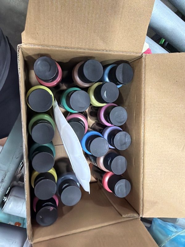 Photo 1 of **MISSING SOME** 40 Pcs Acrylic Paint Set - 24 Colors (2oz/60ml) with 12 Brushes, 2 Knives & Palette - Rich Pigments for Adult, Artists & Beginners - Painting on Halloween Pumpkin Canvas Ceramic Rock Wood