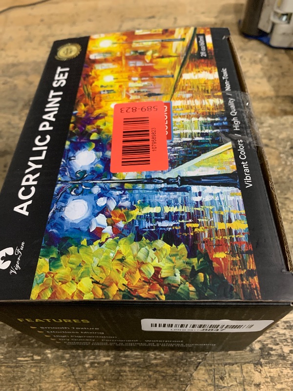 Photo 1 of **MISSING SOME** 40 Pcs Acrylic Paint Set - 24 Colors (2oz/60ml) with 12 Brushes, 2 Knives & Palette - Rich Pigments for Adult, Artists & Beginners - Painting on Halloween Pumpkin Canvas Ceramic Rock Wood