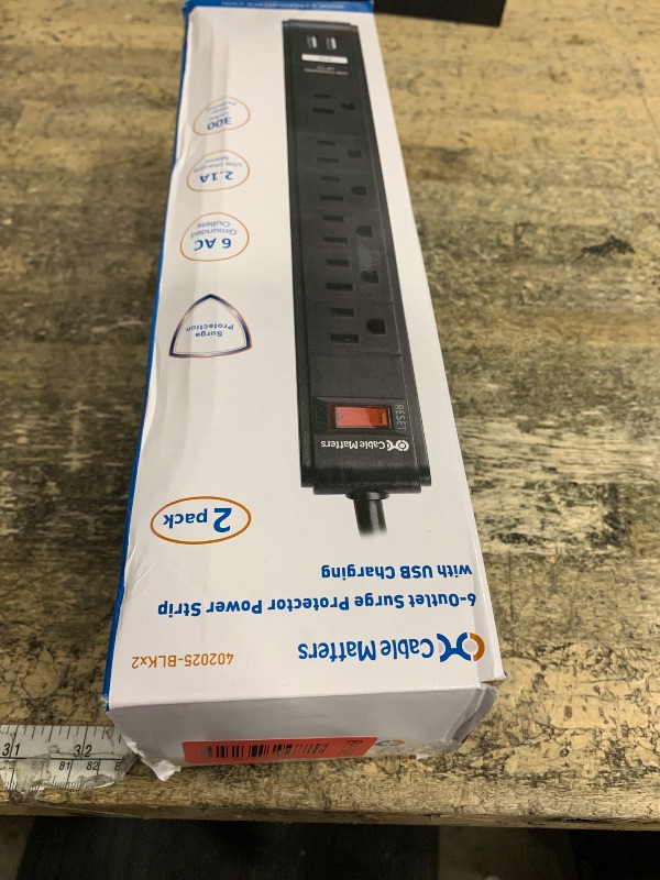Photo 1 of [ETL Listed] Cable Matters 2-Pack 6-Outlet Surge Protector, 8ft