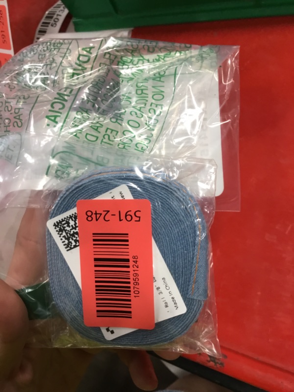 Photo 1 of 1 Roll 3/8" Dark Blue Denim Ribbon, 5.5 Yard Stitch Jeans Cloth Fabric Strip for DIY Craft Bow Sewing Hairclip Garment Decorations