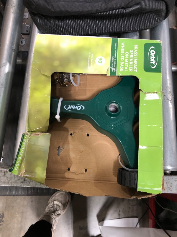 View 2 of **MISSING SPRINKLER ATTACHMENT** Orbit 56186N Lawn and Garden 1/2-Inch Brass Impact Sprinkler with Metal Wheel Base