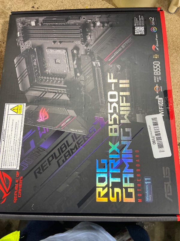 Photo 1 of **PARTS ONLY** Asus ROG Strix B550-F Gaming WiFi II AMD AM4 (3rd Gen Ryzen) ATX Gaming Motherboard (PCIe 4.0,WiFi 6E, 2.5Gb LAN, BIOS Flashback, HDMI 2.1, Addressable Gen 2 RGB Header and Aura Sync)