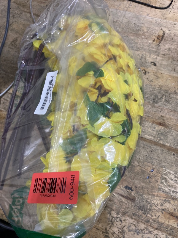 Photo 1 of 10PCS Artificial Cherry Blossom Flower Branches, 25.6 Inch Silk Spring Peach Blossom Bouquet Fake Flower Stems Arrangement for Wedding Home Decoration (Yellow)