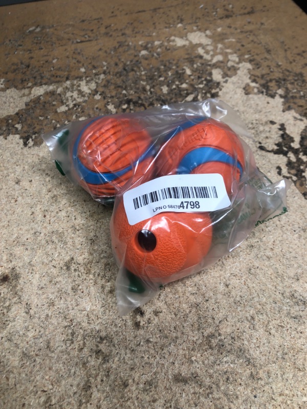View 2 of *ONLY 3* Chuckit! Ultra Ball Dog Toy - Medium Bouncy Fetch Balls For Dogs 20-60 lbs - Made from Durable Rubber - Floating Water Pet Toys - Size Medium - 2.5-inch Diameter - Pack of 4