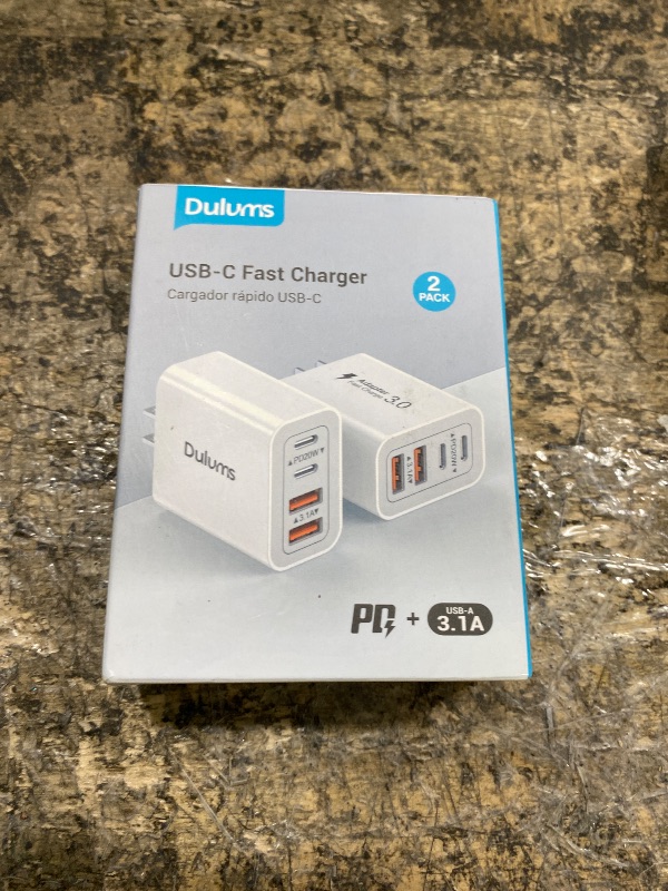 Photo 1 of [2-Pack] 40W USB C Charger Cube, Wall Plug Fast Charging Block, 4-Port PD+QC Power Adapter Multiport Brick Type C Box for iPhone 17/16/15/14/13/12/11/Pro Max/XS/XR/8/7, Tablets, Samsung