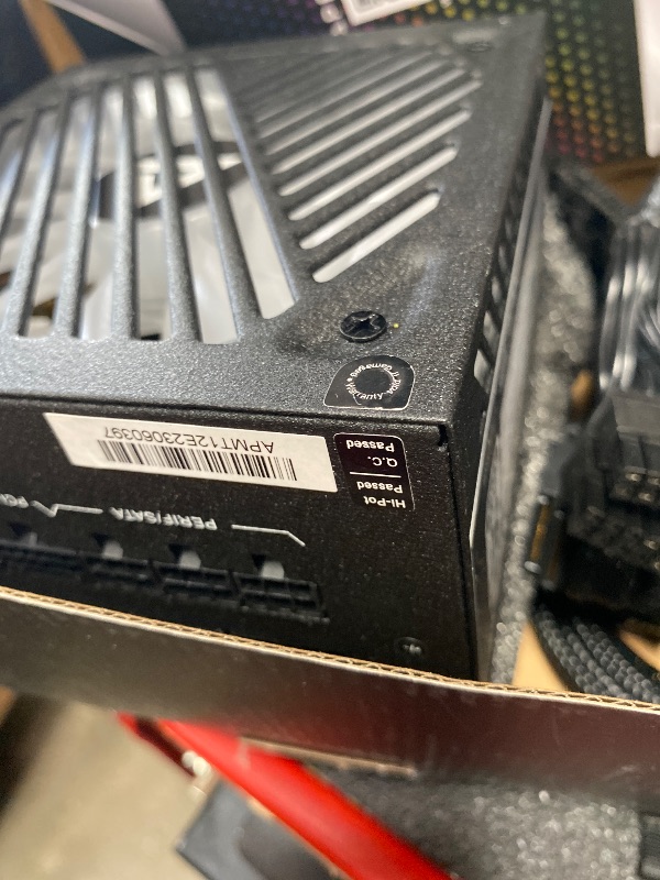Photo 1 of ***MISSING CABLES***
Apevia ATX-MT1200W Mystic 1200W Fully Modular 80+ Platinum Certified, PCIe 5.0 & ATX 3.0 Ready Active PFC ATX RGB Gaming Power Supply, Includes Gen 5 12VHPWR Connector & 366 RGB Light Modes