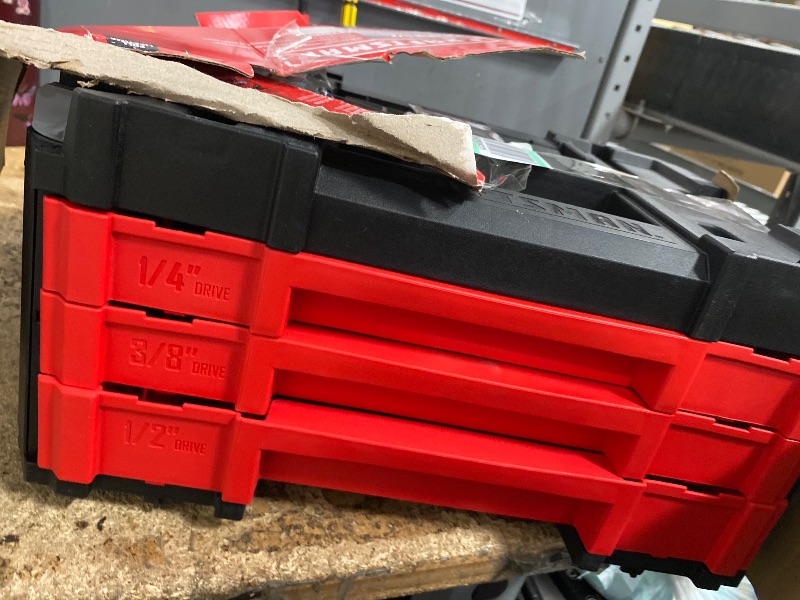 Photo 1 of ***MISSING PARTS***

CRAFTSMAN 230 Pcs Mechanics Tool Set, Socket Wrench Set, Car Tool Kit with VERSASTACK Toolbox, SAE and Metric,1/4 in, 3/8 in, and 1/2 Drive, Short and Long Arm Hex Keys (CMMT45306)