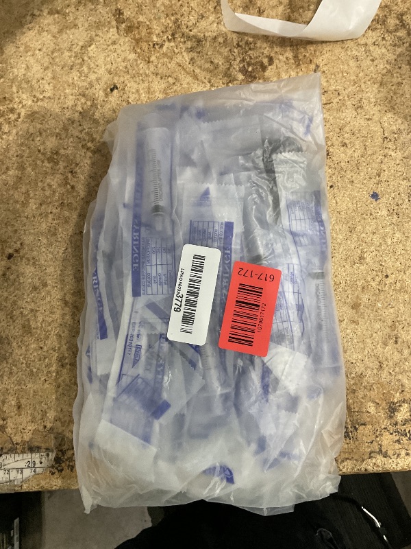 Photo 1 of 150 Pcs 1ml Syringes with Caps Oral Dispenser Individually Sterile Warpped for Medicine Dropper, Colostrum Collect Feeding Pets, Liquid