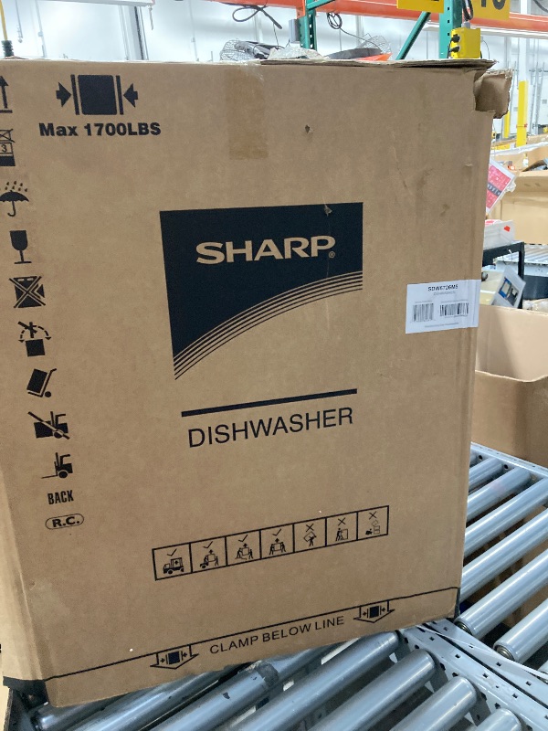 View 5 of ***It is used; it is unknown if any parts are missing. There is a small dent on one side, and it is not known if it works 100%.***Sharp SDW6726MS 24-inch Stainless Steel Dishwasher, 47 dB Library Quiet, Third Rack, Power Wash Sprayer, 12 Place Settings,