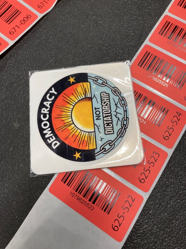 Photo 1 of (3 Psc) Democracy Not Dictatorship Sticker - Political Decal - Decal Sticker 3 Inch for Laptop Water Bottles