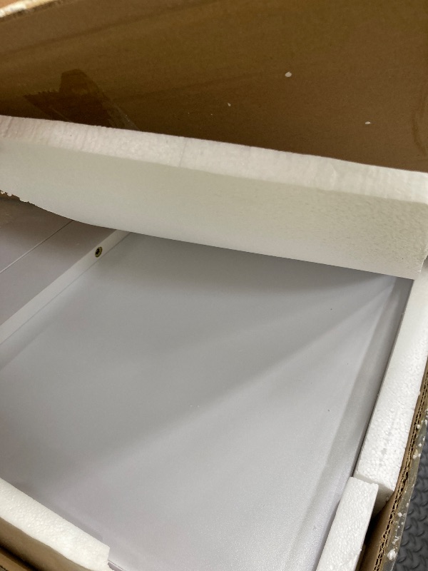 Photo 1 of **MISSING ONE SIDE RAIL**SpaceAid Washer Dryer Countertop, Laundry Wood Shelf Topper with Edge, 54" Width x 27.5" Depth Cover Guard Organizer for Washer and Dryer Laundry Hamper Counter Storage Organization (White)