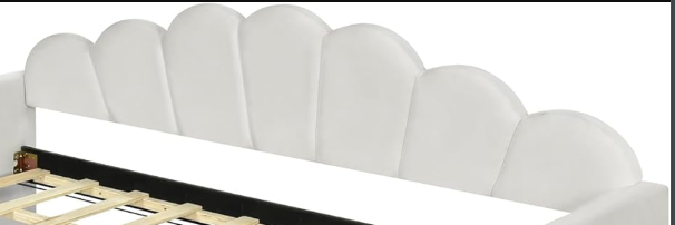 Photo 1 of  Daybed with Trundle,Velvet Upholstered Day Bed Frame Full with Shall Shaped
