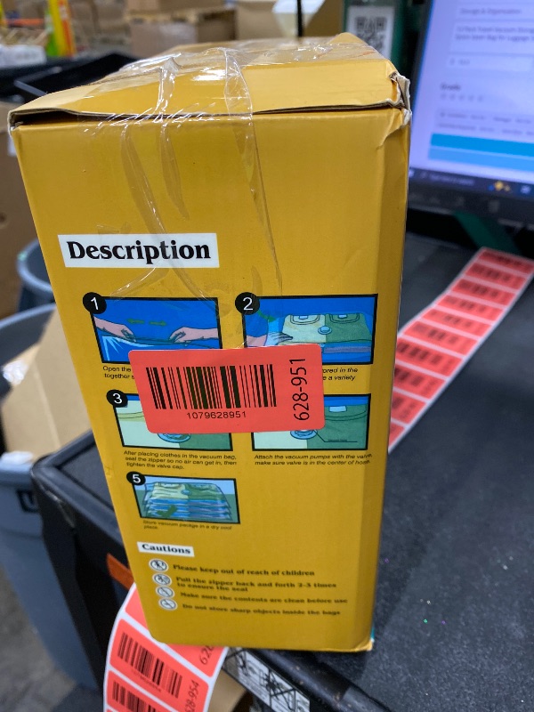 Photo 1 of ***No pump***MISSING PARTS ----- 12 Pack Travel Vacuum Storage Bags 4 Size(24/28/32/40 Inch), Portable Vacuum Seal Bags for Clothing Travel with Pump, Space Saver Bag for Luggage Suitcases Clothes Bedding Seasonal Storage***No pump***