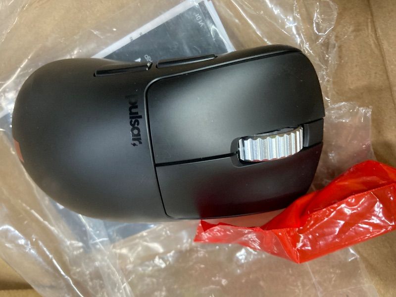 Photo 1 of **RIGHT CLICK SOMETIMES STICKS****Pulsar Gaming Gears - Xlite v3 ES Wireless Gaming Mouse, Ergonomic, Optical Switch, OLED Display, Driverless, PAW3395 Sensor, 100H Battery, 4K dongle Included (Medium, Black) (Renewed)