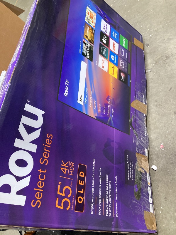 Photo 1 of ** NO RETURN**Roku Smart TV – 55-Inch Plus Series, Mini-LED TV – RokuTV with Enhanced Voice Remote – Flat Screen 4K QLED Television with Dolby Vision & Wi-Fi for Streaming Live Local News, Sports