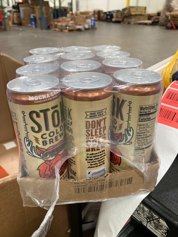 Photo 1 of **EXP:07/15/2026**SToK Cold Brew Energy Mocha Cream, Energy Coffee Beverage with 195mg Caffeine to Help Support Focus, Canned Coffee with B-Vitamins, Guarana and Ginseng, 11 fl oz, 12pk
