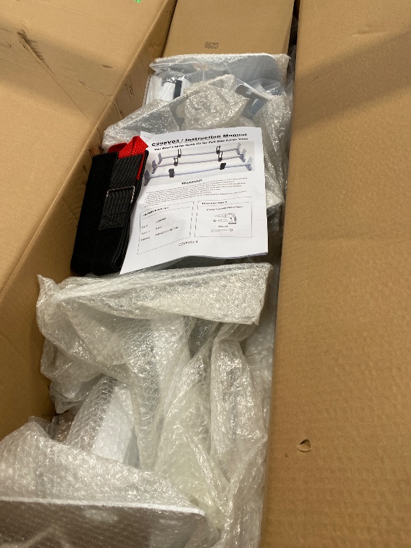 Photo 1 of ***Missing hardware***MELIPRON 850 lbs Van Roof Ladder Rack Fit for Chevy Express 1500 2500 3500, for 1996–2025 Cargo Vans with Rain Gutters, No Drill, Heavy Duty for Commercial Use***Missing hardware***