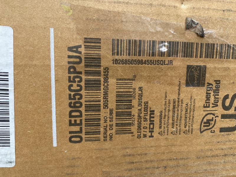 Photo 1 of ***DAMAGED -NON-FUNCTIONAL SELLING AS PARTS ONLY*** LG 65-Inch Class OLED evo AI 4K C5 Series Smart TV w/Dolby Atmos, Dolby Vision, HDR10, AI Super Upscaling 4K, Filmmaker Mode, Wow Orchestra, Alexa Built-in (OLED65C5PUA, 2025)***MISSING PIECES -NO REMOTE