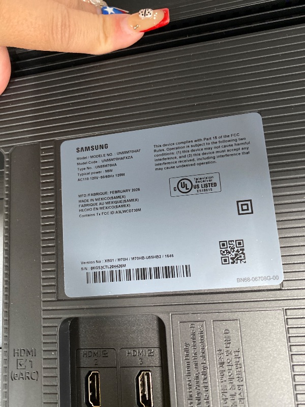 Photo 1 of ********* MISSING CORD******* Samsung 55-Inch Class Mini LED M70H Series Samsung Vision AI Companion Smart TV (2026 Model, 55M70H) Processor 4K, Pure Spectrum Color, Motion Xcelerator + DLG 120Hz
